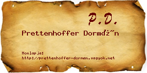 Prettenhoffer Dormán névjegykártya